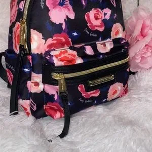 JUICY COUTURE NWT mini floral mini backpack gold colored hardware pink flowers s-l1200.jpg main image 3